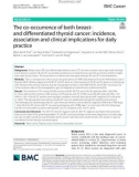 The co-occurrence of both breastand differentiated thyroid cancer: Incidence, association and clinical implications for daily practice