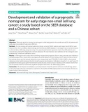 Development and validation of a prognostic nomogram for early stage non-small cell lung cancer: A study based on the SEER database and a Chinese cohort