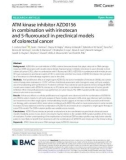 ATM kinase inhibitor AZD0156 in combination with irinotecan and 5-fluorouracil in preclinical models of colorectal cancer