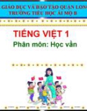 Bài giảng môn Tiếng Việt lớp 1 sách Cánh diều năm học 2020-2021 - Bài 21: Ôn tập (Trường Tiểu học Ái Mộ B)