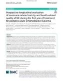 Prospective longitudinal evaluation of treatment-related toxicity and health-related quality of life during the first year of treatment for pediatric acute lymphoblastic leukemia