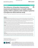 The influence of baseline characteristics, treatment and depression on health-related quality of life in patients with multiple myeloma: A prospective observational study