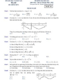 Đề thi học kì 1 môn Toán 12 năm 2018-2019 có đáp án - Sở GD&ĐT Bến Tre