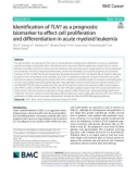 Identification of TLN1 as a prognostic biomarker to affect cell proliferation and differentiation in acute myeloid leukemia