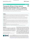 Therapeutic efficacy of dose-reduced adjuvant chemotherapy with S-1 in patients with pancreatic cancer: A retrospective study