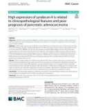 High expression of syndecan-4 is related to clinicopathological features and poor prognosis of pancreatic adenocarcinoma