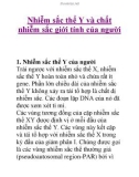 Nhiễm sắc thể Y và chất nhiễm sắc giới tính của người