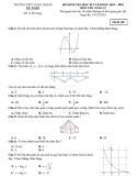 Đề thi HK 1 môn Toán lớp 12 năm 2019-2020 - THPT Long Thạnh
