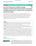 Survival outcomes including salvage therapy of adult head and neck para-meningeal rhabdomyosarcoma: A multicenter retrospective study from Japan