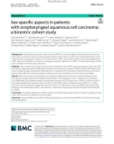 Sex-specific aspects in patients with oropharyngeal squamous cell carcinoma: A bicentric cohort study