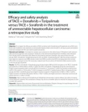 Efficacy and safety analysis of TACE+Donafenib+Toripalimab versus TACE+Sorafenib in the treatment of unresectable hepatocellular carcinoma: A retrospective study