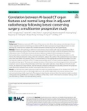 Correlation between AI-based CT organ features and normal lung dose in adjuvant radiotherapy following breast-conserving surgery: A multicenter prospective study