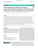 Downregulation of TAB182 promotes cancer stem-like cell properties and therapeutic resistance in triple-negative breast cancer cells