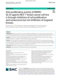 Anti-proliferative activity of RIHMSQi-23 against MCF-7 breast cancer cell line is through inhibition of cell proliferation and senescence but not inhibition of targeted kinases