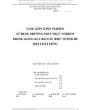 Sáng kiến kinh nghiệm: Sử dụng phương pháp thực nghiệm trong giảng dạy bài Các hiện tượng bề mặt chất lỏng