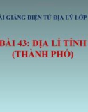 Bài 43: Địa lí tỉnh (thành phố) (tt) - Bài giảng điện tử Địa lý 9 - GV.Ng Văn Tình