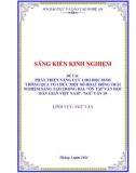 Sáng kiến kinh nghiệm THPT: Phát triển năng lực cho học sinh thông qua tổ chức một số hoạt động trải nghiệm sáng tạo trong bài: Ôn tập văn học dân gian Việt Nam - Ngữ văn 10