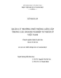 Luận án Tiến sĩ Quản lý Giáo dục: Quản lý trường phổ thông liên cấp trong các doanh nghiệp tư nhân ở Việt Nam