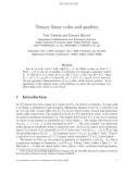 Báo cáo toán học: Ternary linear codes and quadrics