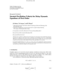 Báo cáo hóa học: Research Article Iterated Oscillation Criteria for Delay Dynamic Equations of First Order