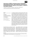 Báo cáo khoa học: Interactions of HIPPI, a molecular partner of Huntingtin interacting protein HIP1, with the speciﬁc motif present at the putative promoter sequence of the caspase-1, caspase-8 and caspase-10 genes