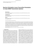 Báo cáo hóa học: Receiver Orientation versus Transmitter Orientation in Linear MIMO Transmission Systems