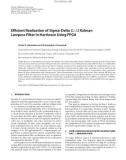 Báo cáo hóa học: Efﬁcient Realization of Sigma-Delta (Σ-Δ) Kalman Lowpass Filter in Hardware Using FPGA