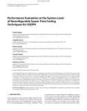 Báo cáo hóa học: Performance Evaluation at the System Level of Reconﬁgurable Space-Time Coding Techniques for HSDPA Kostas Peppas