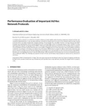 Báo cáo hóa học: Performance Evaluation of Important Ad Hoc Network Protocols