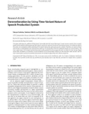 Báo cáo hóa học: Research Article Dereverberation by Using Time-Variant Nature of Speech Production System