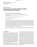 Báo cáo hóa học: Research Article Universal Linear Precoding for NBI-Proof Widely Linear Equalization in MC Systems