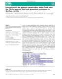 Báo cáo khoa học: Interaction of the general transcription factor TnrA with the PII-like protein GlnK and glutamine synthetase in Bacillus subtilis