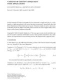 Báo cáo hóa học: ˇ ˇ VARIANTS OF CEBYSEV'S INEQUALITY WITH APPLICATIONS