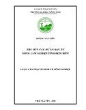 Luận văn Thạc sĩ Kinh tế nông nghiệp: Thu hút các dự án đầu tư nông lâm nghiệp tỉnh Điện Biên