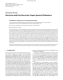 Báo cáo hóa học: Research Article Recursive and Fast Recursive Capon Spectral Estimators