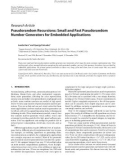 Báo cáo hóa học: Research Article Pseudorandom Recursions: Small and Fast Pseudorandom Number Generators for Embedded Applications