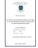 Luận văn Thạc sĩ: Các nhân tố ảnh hưởng đến tính tuân thủ thuế thu nhập cá nhân tại Chi cục Thuế Thành phố Nha Trang