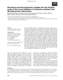 Báo cáo khoa học: Structural and thermodynamic insights into the binding mode of ﬁve novel inhibitors of lumazine synthase from Mycobacterium tuberculosis