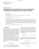 Báo cáo hóa học: Research Article An Adaptive Constraint Method for Paraunitary Filter Banks with Applications to Spatiotemporal Subspace Tracking