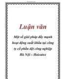 Luận văn: Một số giải pháp đẩy mạnh hoạt động xuất khẩu tại công ty cổ phần dệt công nghiệp Hà Nội – Haicatex