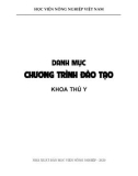 Ebook Danh mục chương trình đào tạo Khoa Thú y