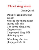 Bài thơ Chỉ có sóng và em 