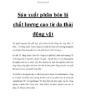 Sản xuất phân bón lá chất lượng cao từ da thải động vật