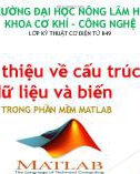 Bài thuyết trình: Giới thiệu về cấu trúc dữ liệu và biến trong phần mềm Matlab