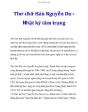 Tài liệu: Thơ chữ Hán Nguyễn Du Nhật ký tâm trạng