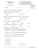 Đề thi KSCL môn Toán 12 năm 2019-2020 có đáp án - Trường THPT Tĩnh Gia 4 (Lần 1)