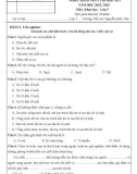 Đề thi học kì 1 môn Khoa học lớp 5 năm 2022-2023 có đáp án - Trường Tiểu học Nguyễn Khắc Nhu