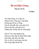 Bài thơ Bà má Hậu Giang