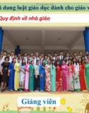 Nội dung luật giáo dục dành cho giáo viên