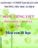 Bài giảng môn Tiếng Việt lớp 1 sách Cánh diều năm học 2019-2020 - Tuần 30: Chính tả Mèo con đi học (Trường Tiểu học Ái Mộ B)